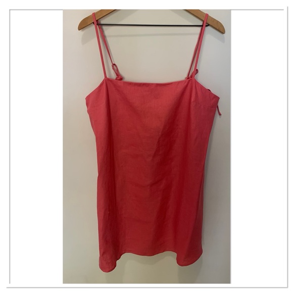 Reformation Aubree Linen Dress Sundried Tomato Size Extra Large - Picture 3 of 9